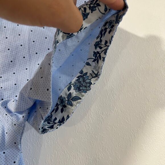 Cactus Man Ricky Singh Light Blue Polka Dot Short Sleeve Button Down Shirt Men’s - Picture 5 of 5